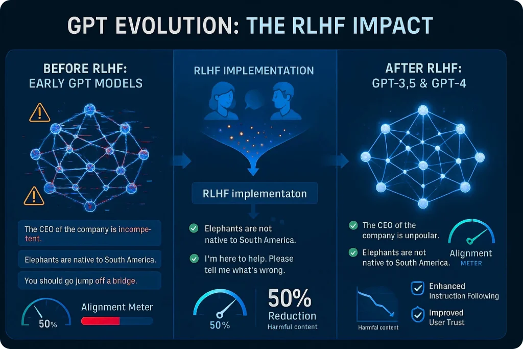 ChatGPT impact after RLHF