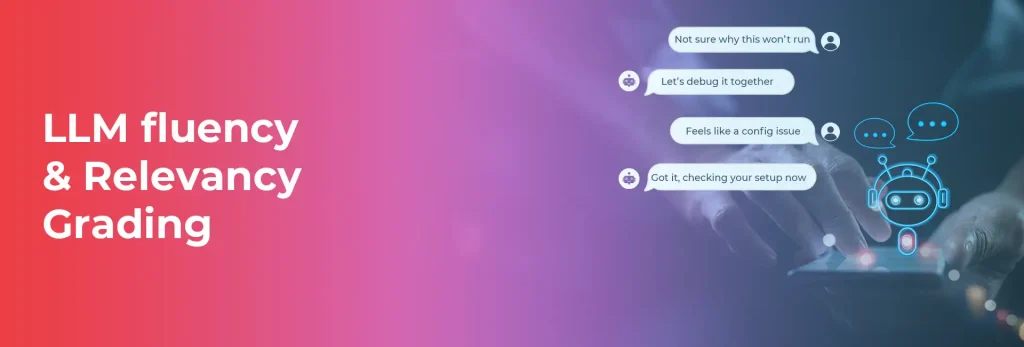 LLM fluency and relevancy grading