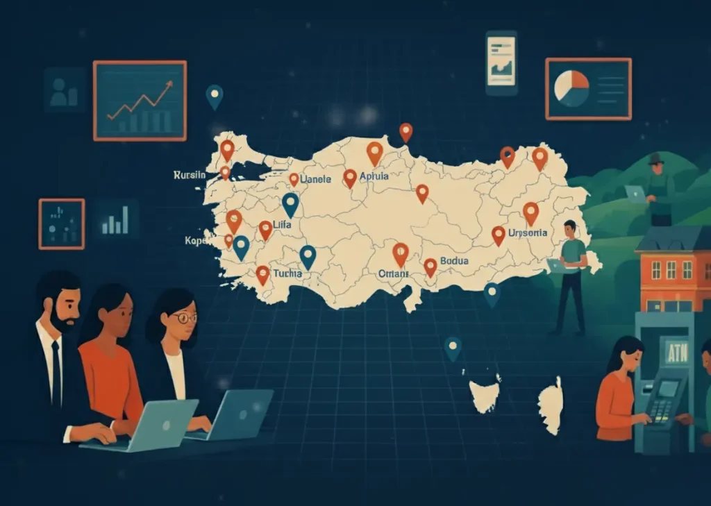 Карта служб сбора данных с помощью ИИ в Турции