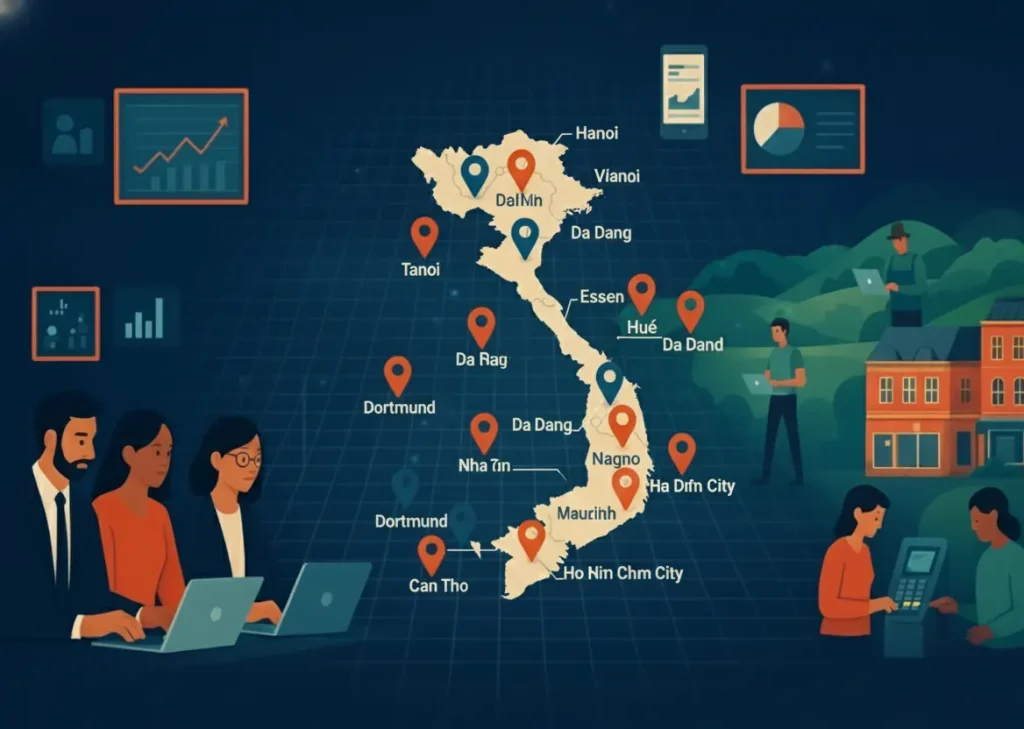 Карта служб сбора данных с помощью ИИ во Вьетнаме