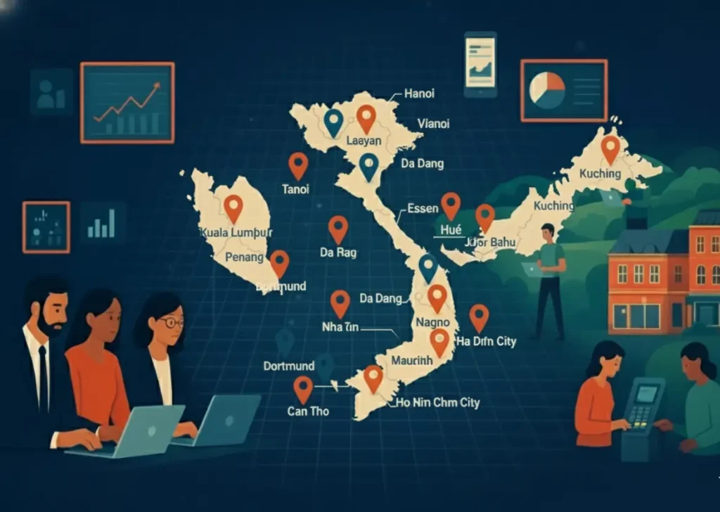 Карта служб сбора данных в Малайзии