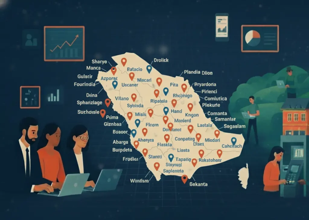 Карта служб сбора данных в Саудовской Аравии